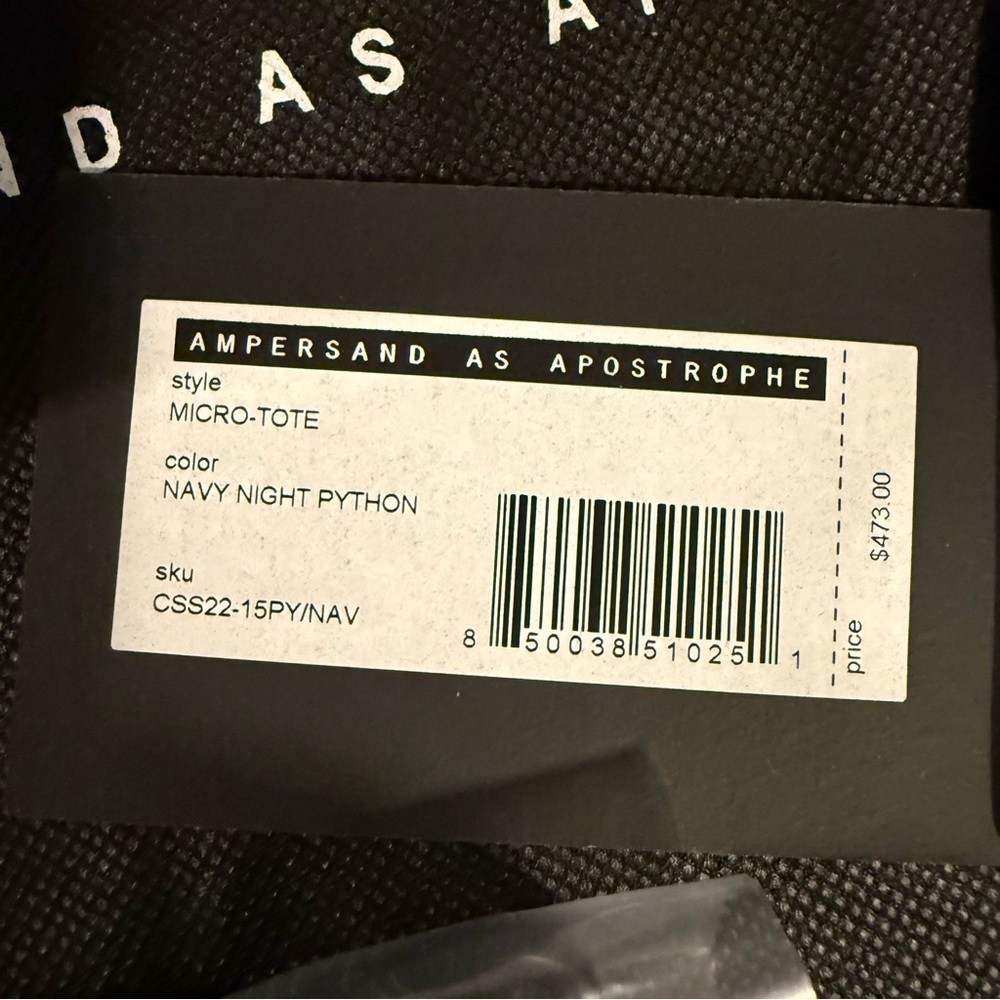 Ampersand as Apostrophe Navy Python Print Leather… - image 4